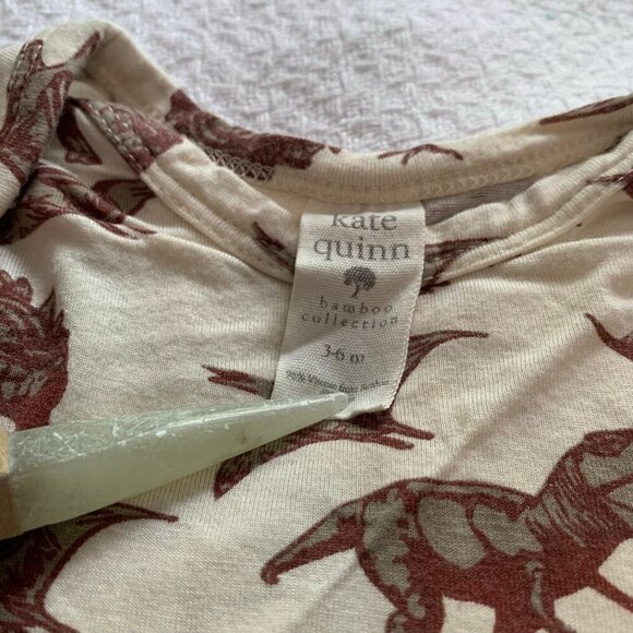 5/$25 Kate Quinn dinosaur 3-6 months bamboo long sleeve onesie - Picture 2 of 3